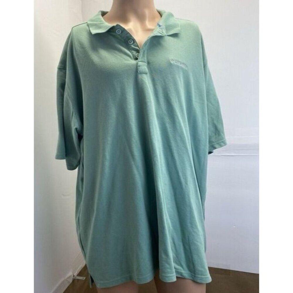 Columbia Polo Shirt Sz 2XL Green Short Sleeve Omni Wick Outdoor Mens Used